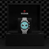 Tudor Black Bay Chrono Blue Dial Silver Steel Strap Watch for Men - M79360N-0024