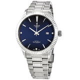 Tudor Style Automatic Diamonds Blue Dial Silver Steel Strap Watch for Men - M12710-0017