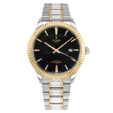 Tudor Style Automatic Black Dial Two Tone Steel Strap Watch for Men - M12713-0005