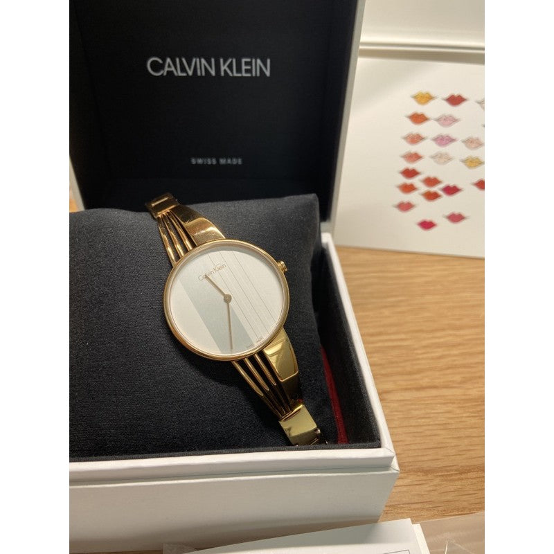 Calvin Klein Drift White Dial Rose Gold Steel Strap Watch for Women - K6S2N616