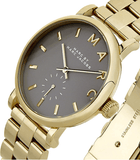 Marc Jacobs Baker Grey Dial Gold Steel Strap Watch for Women - MBM3281