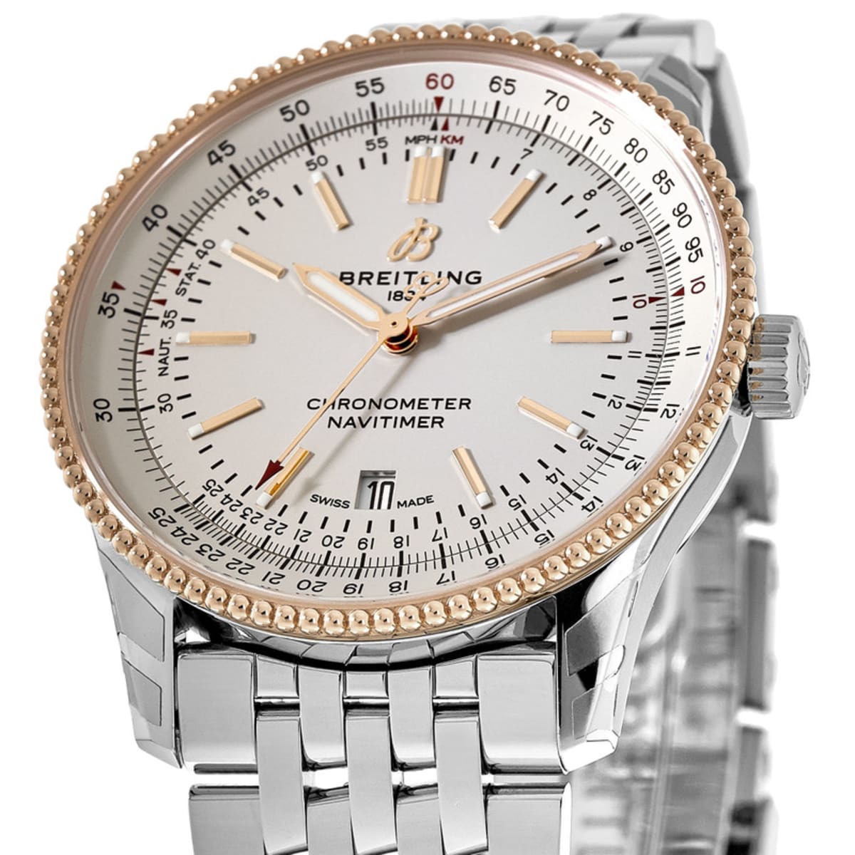 Breitling Navitimer Automatic 41mm White Dial Silver Stainless Steel Mens Watch - U17326211G1A1