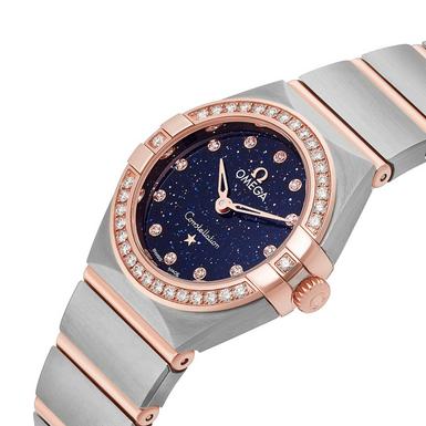 Omega Constellation Quartz Diamonds Blue Dial Two Tone Steel Strap Watch for Women - 131.25.25.60.53.002