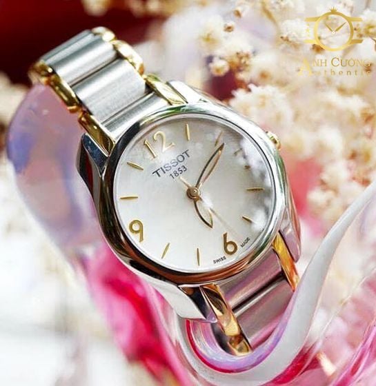 Tissot T Wave Mother of Pearl Dial Two Tone Steel Strap Watch for Women - T023.210.22.117.00