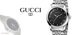 Gucci G Timeless Diamonds Black Dial Silver Steel Strap Watch For Women - YA126408