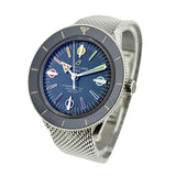 Breitling Superocean Heritage '57 Special Edition II Blue Dial Silver Mesh Bracelet Watch for Men - A103702A1C1A1