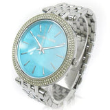 Michael Kors Darci Mother of Pearl Blue  Dial Silver Steel Strap Watch for Women - MK3515