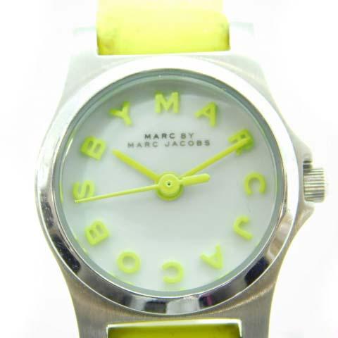 Marc Jacobs Henry White Dial Neon Yellow Rubber Strap Watch for Women - MBM1235