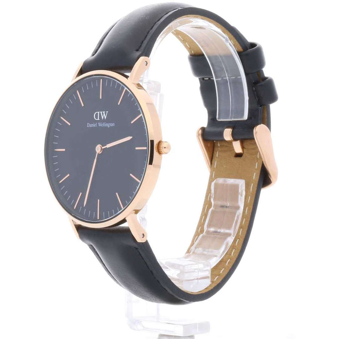 Daniel Wellington Classic Sheffield Black Dial Black Leather Strap Watch For Women - DW00100139