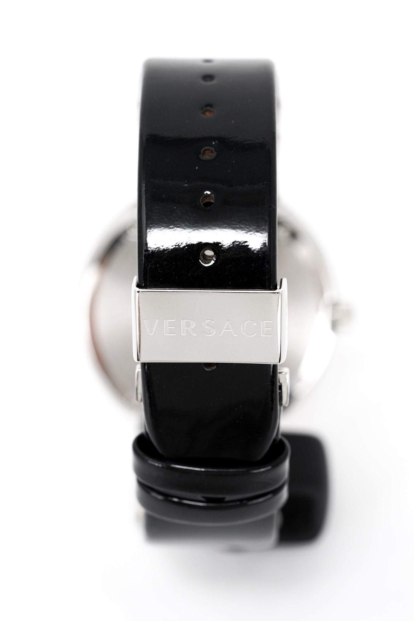 Versace V Metal Icon Silver Dial Black & Silver Strap Watch for Women - VLC010014