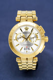 Versace V Racer Chronograph White Dial Gold Steel Strap Watch for Men - VBR060017