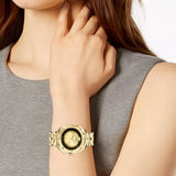 Versace Shadov Quartz Gold Dial Gold Steel Strap Watch for Women - VEBM00618