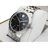 Versace Univers Analog Black Dial Silver Steel Strap Watch for Men - VEBK00418