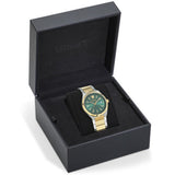 Versace V-Auria Quartz Green Dial Two Tone Steel Strap Watch for Men - VE0F00425