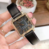 Marc Jacobs Vic Black Dial Black Leather Strap Watch for Women - MJ1522