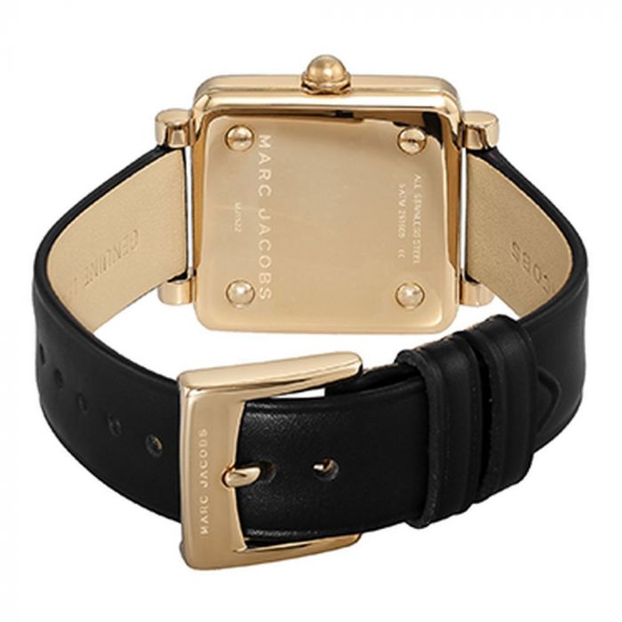 Marc Jacobs Vic Black Dial Black Leather Strap Watch for Women - MJ1522