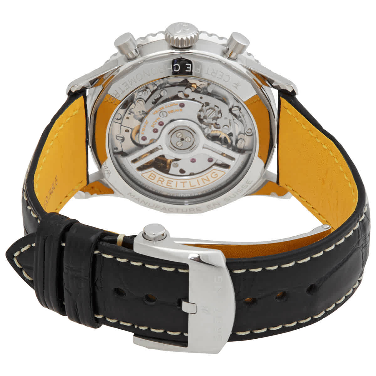 Breitling Navitimer B01 Chronograph 41 Blue Dial Black Leather Strap Watch for Men - AB0139241C1P1