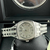 Bulova Phantom Swarovski Crystal Pave Silver Dial Silver Steel Strap Watch for Men - 98B296