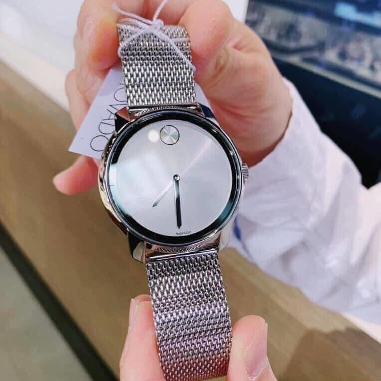 Movado Bold Silver Dial Silver Mesh Bracelet Watch For Women - 3600241