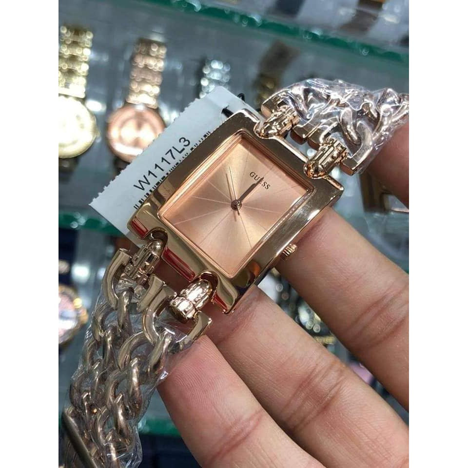 Guess Mod Heavy Metal Rose Gold Dial Rose Gold Steel Strap Watch For Women - W1117L3