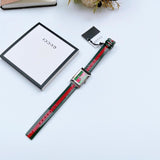 Gucci G Frame Quartz Green & Red Mother of Pearl Dial Multicolor Leather Strap Watch For Women - YA147408