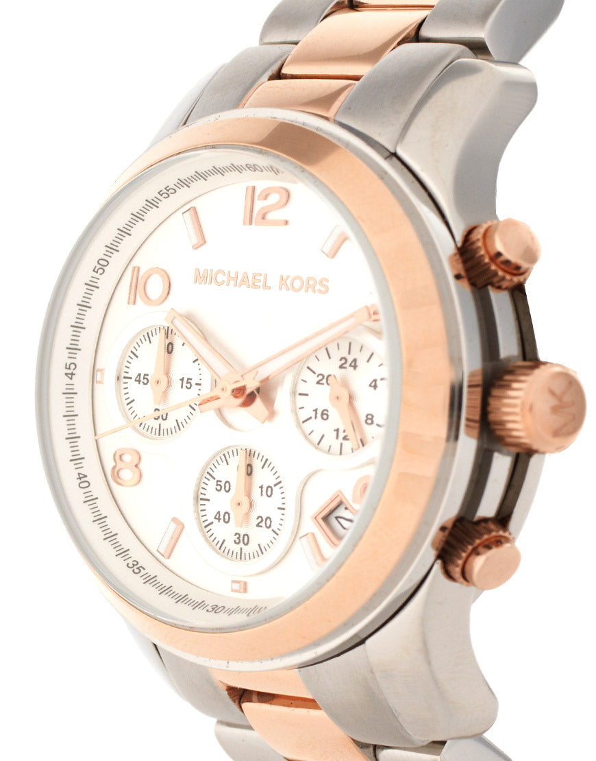 Michael Kors Runway Silver Dial Two Tone Steel Strap Watch for Women - MK5315
