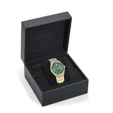 Versace V-Auria Quartz Green Dial Two Tone Steel Strap Watch for Men - VE0F00425