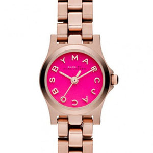 Marc Jacobs Henry Dinky Pink Dial Rose Gold Steel Strap Watch for Women - MBM3203