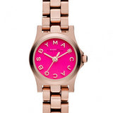 Marc Jacobs Henry Dinky Pink Dial Rose Gold Steel Strap Watch for Women - MBM3203