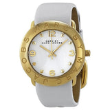 Marc Jacobs Amy White Dial White Leather Strap Watch for Women - MBM1150