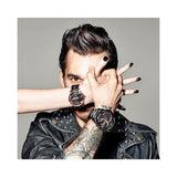 Diesel Mr Daddy 2.0 Chronograph Black Dial Black Leather Strap Watch For Men - DZ7350