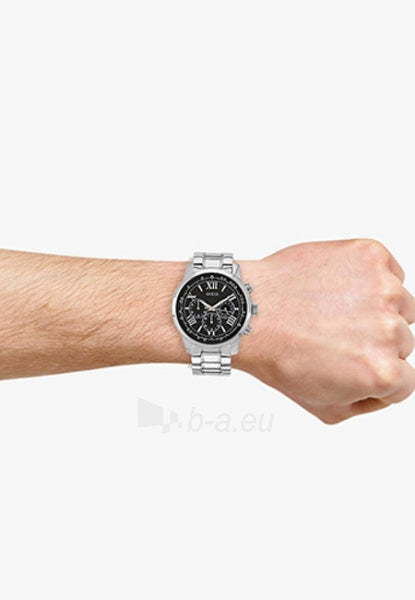 Guess Horizon Chronograph Quartz Black Dial Silver Steel Strap Watch For Men - W0379G1