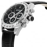 Hugo Boss Ikon Black Dial Black Leather Strap Watch for Men - 1513178