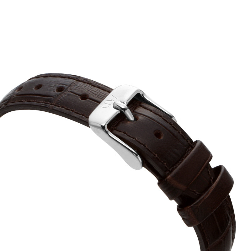 Daniel Wellington Classic Petite York White Dial Black Leather Strap Watch For Women - DW00100188