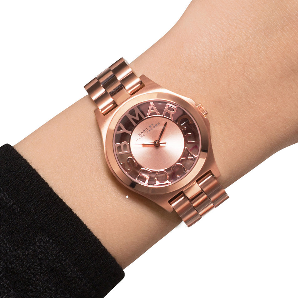 Marc Jacobs Henry Rose Gold Dial Rose Gold Steel Strap Watch for Women - MBM3293