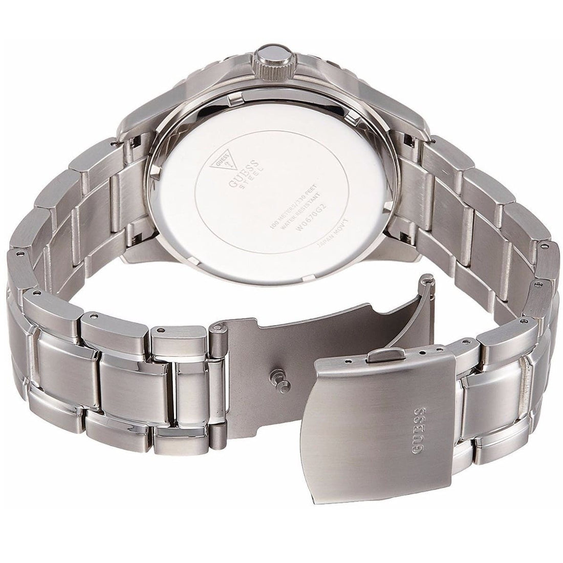 Guess Horizon Chronograph Quartz Blue Dial Silver Steel Strap Watch for Men - W0379G3