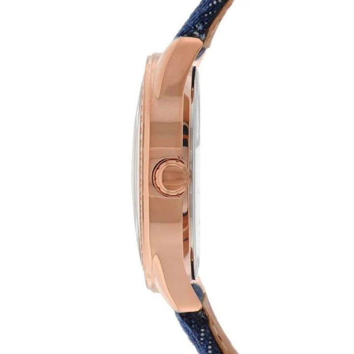 Guess Little Flirt Quartz Blue Dial Blue Leather Strap Watch For Women - W0456L6