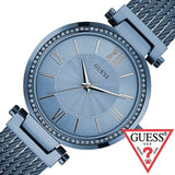 Guess Soho Diamonds Blue Dial Blue Mesh Bracelet Watch For Women - W0638L3