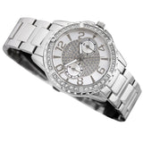 Guess Sassy Multifunction Quartz Silver Dial Silver Steel Strap Watch For Women - W0705L1