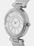 Guess Muse Quartz White Dial Silver Steel Strap Watch For Women - W1008l1