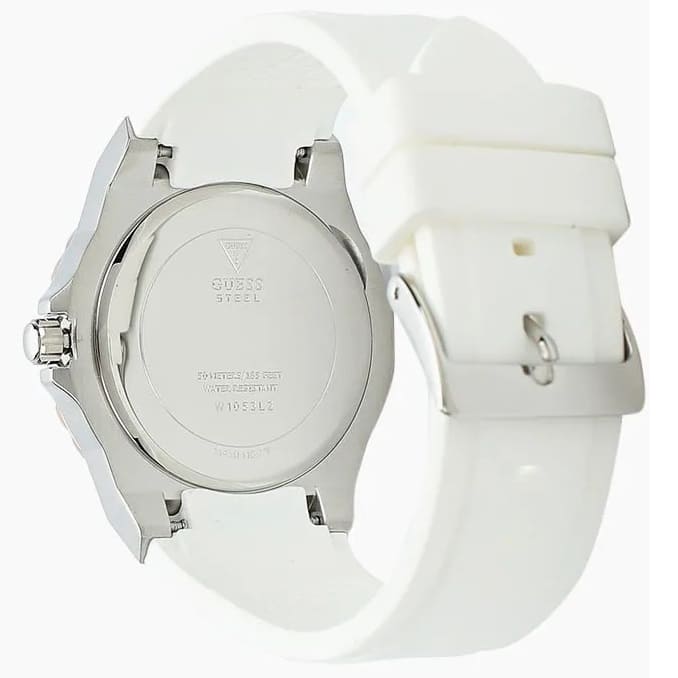 Guess Limelight White Dial White Rubber Strap Watch for Women - W1053L2