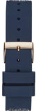 Guess Swirl Analog Quartz White Dial Blue Rubber Strap Watch for Women - W1096L4