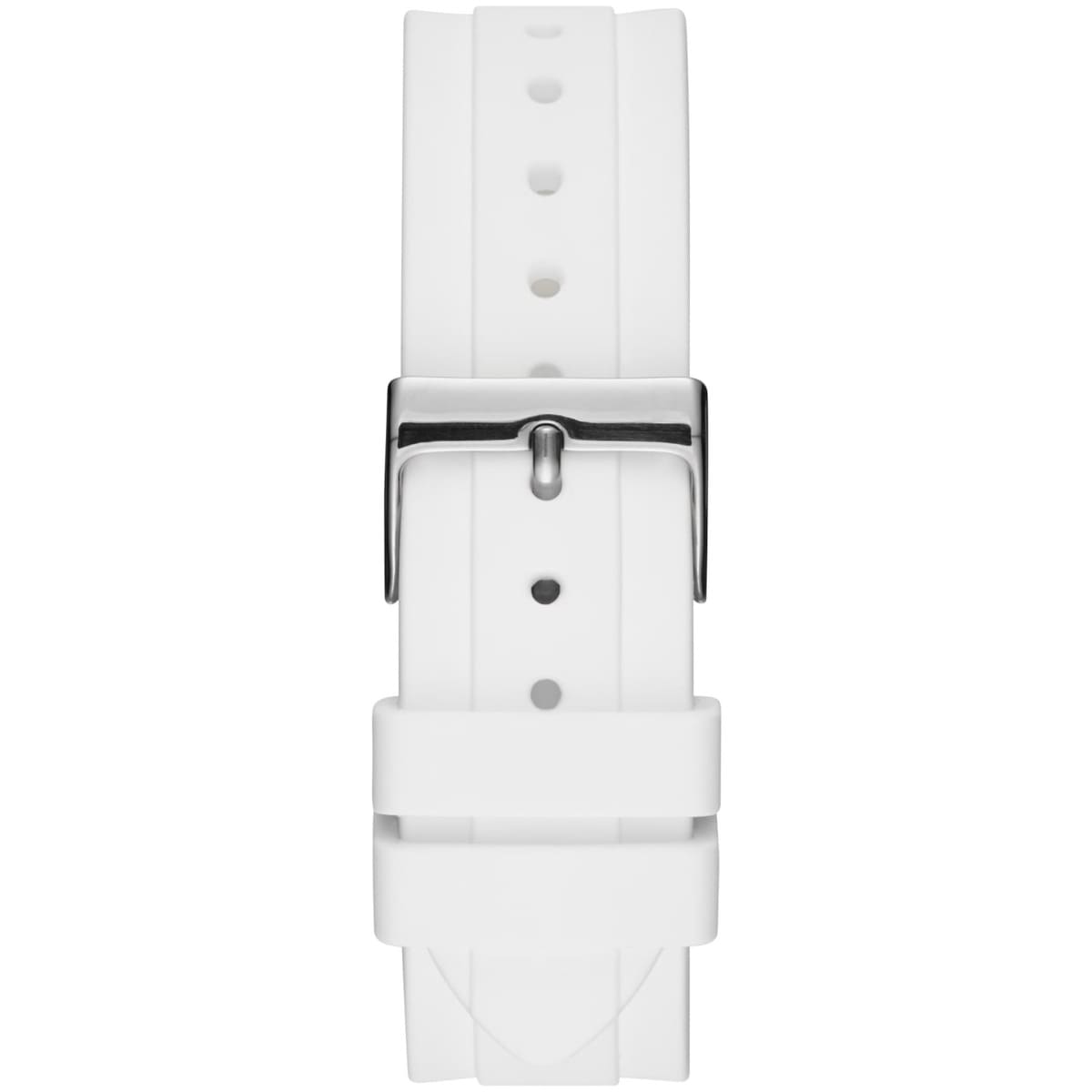 Guess Confetti Crystal Black Dial White Silicone Strap Watch For Women - W1098L1