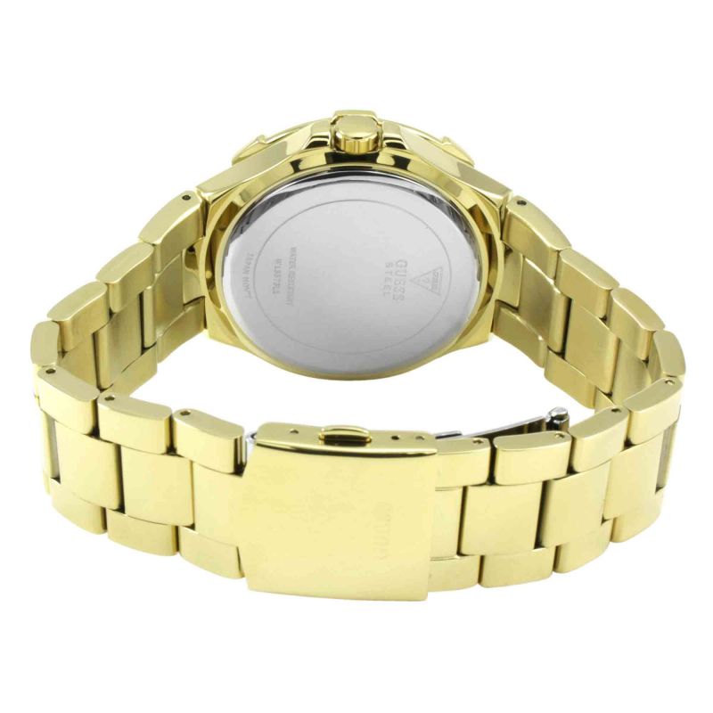 Guess Vista Diamonds Gold Dial Gold Steel Strap Watch for Women - W13573L1