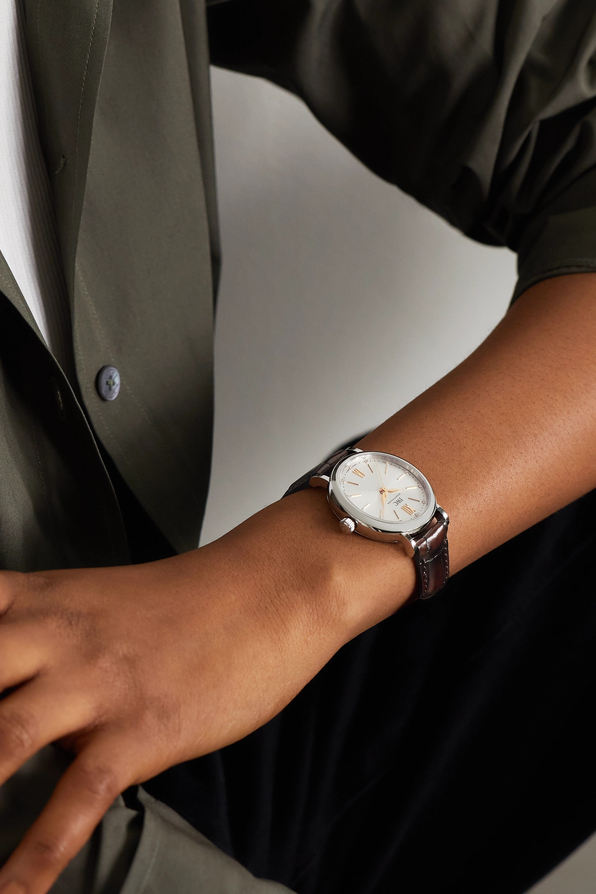 IWC Portofino Automatic Silver Dial Brown Leather Strap Watch for Women - IW357403