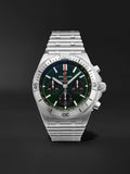 Breitling Chronomat B01 42mm Green Dial Silver Steel Strap Watch for Men - AB01343A1L1A1