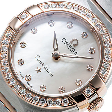 Omega Constellation Quartz Diamonds Mother of Pearl Dial Two Tone Steel Strap Watch for Women - 131.25.25.60.55.001