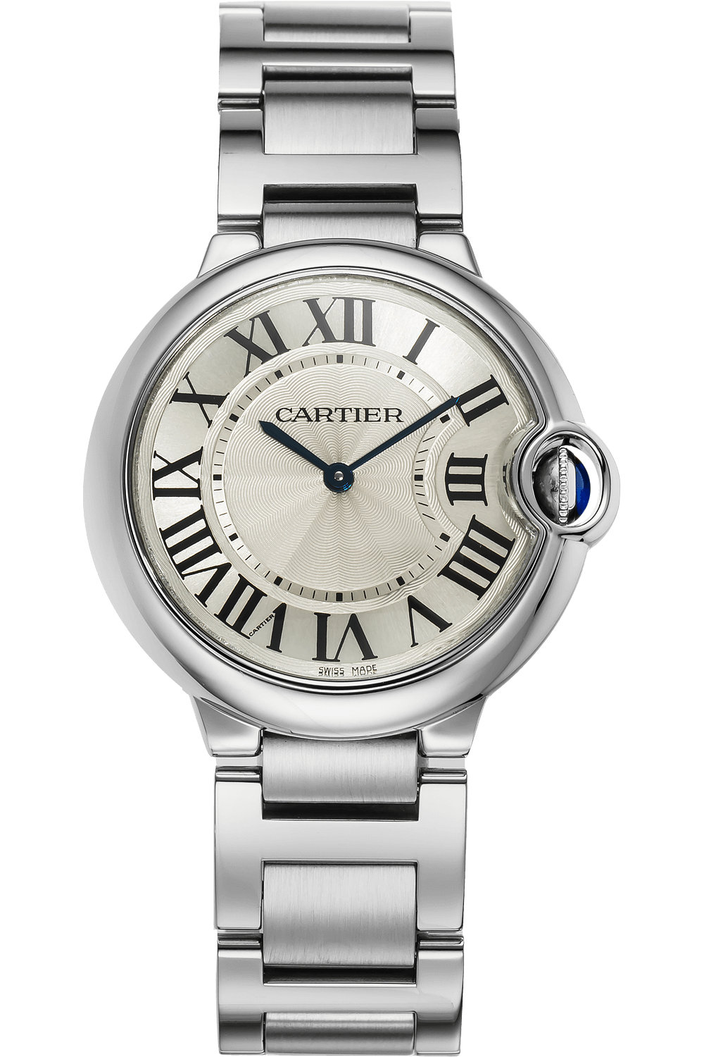 Cartier Ballon Bleu De Cartier Silver Dial Silver Steel Strap Watch for Women - W69011Z4