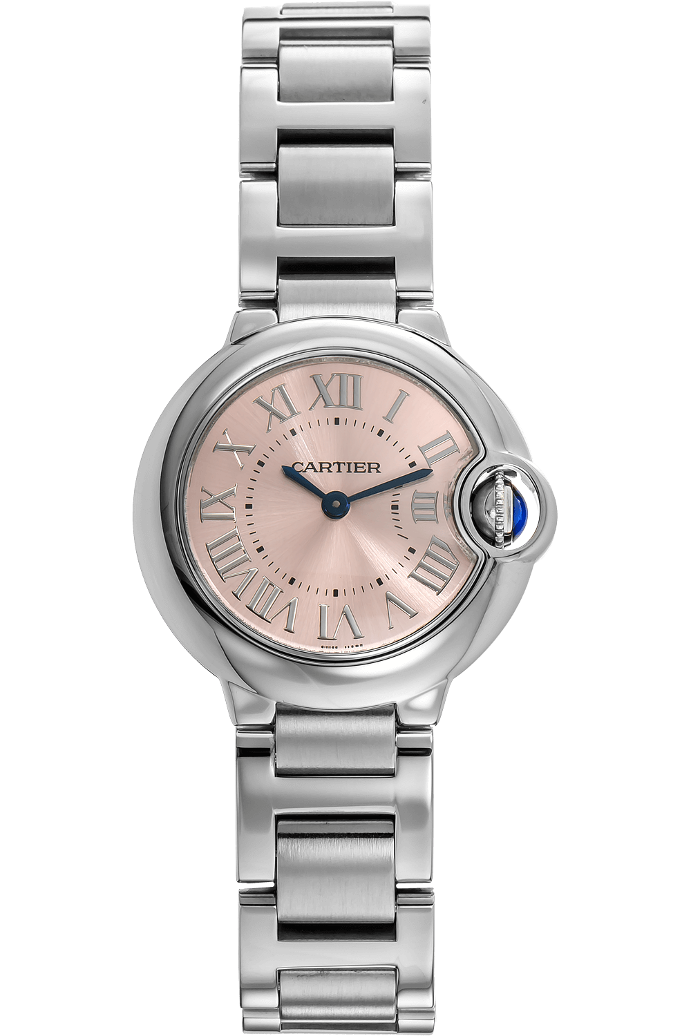Cartier Ballon Bleu de Cartier Pink Dial Silver Steel Strap Watch for Women - W6920038