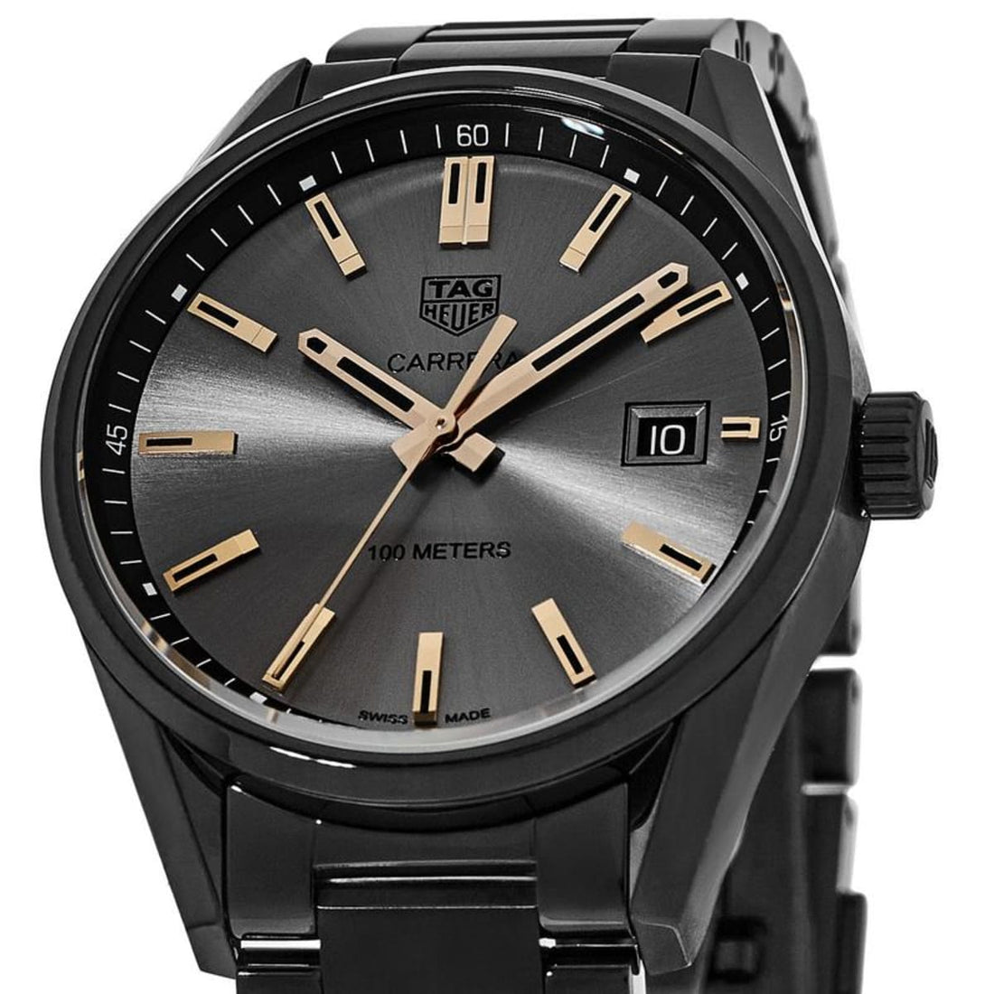 Tag Heuer Carrera Special Edition Black Dial Black Leather Strap Watch for Women - WAR1113.FC6392